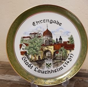 Vintage handpainted German plate  12"